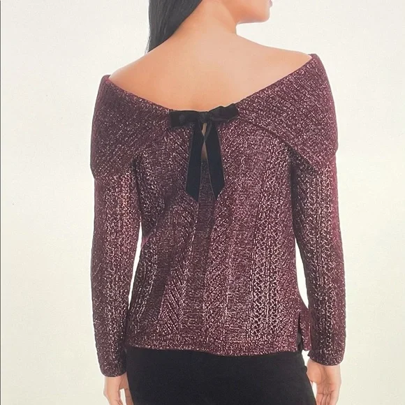 WHBM At The Shoulder Bow Back Sweater XS - Picture 4 of 16